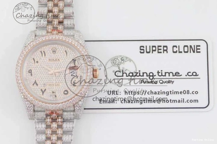 1225 Affordable Datejust 41 SS RG Full Diamonds TWF 1:1 Best Edition Arabic Markers Dial on Jubilee Bracelet A 2385